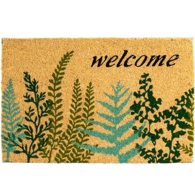 Paillasson coco welcome fougères 60x40x1.5cm WADIGA
