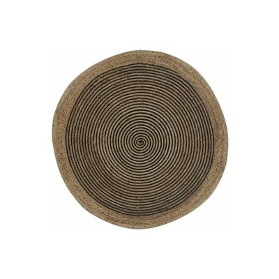 Tapis en jute et coton noir Diamètre 150cm AUBRY GASPARD