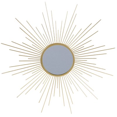 Miroir rond soleil métal doré 60cm WADIGA