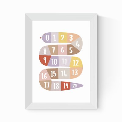 Number Snake in Pastel by Kid of the Village EAST END PRINTS