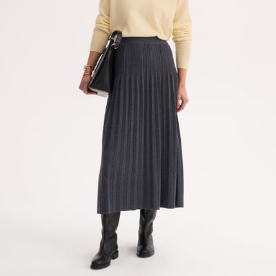 Pleated Knitted Midi Skirt ANNE WEYBURN