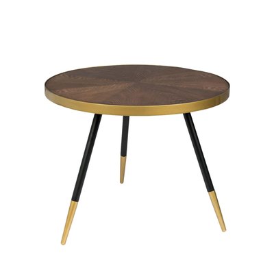 Table basse ronde en métal et bois ø61cm - DENISE DRAWER