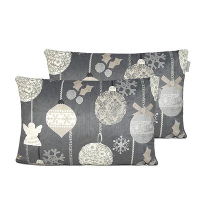 Lot de 2 housses de coussin en velour de NOËL RUSTIC NAF NAF HOME