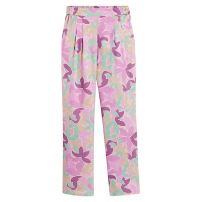 Pantalon flou imprimé fleurs, en satin LA REDOUTE COLLECTIONS