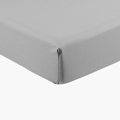Drap housse percale de coton NEO CARRE BLANC