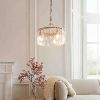 Karter 3-Light Textured Glass Pendant Light ÉDITÉ