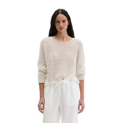 Pull ajouré relaxed en mélange de coton et de lin bio MARC O'POLO