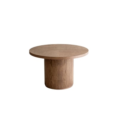 Table à manger ronde extensible 120 à 204 cm PRADO placage chêne massif avec rangements BOBOCHIC