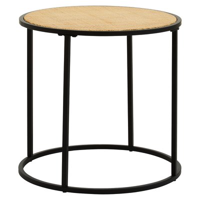 Rattan and Metal Round Side Table SO'HOME