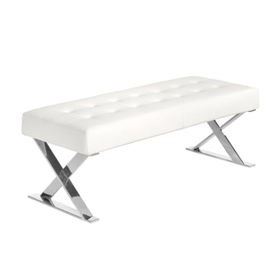 Banc en similicuir blanc ANGEL CERDA