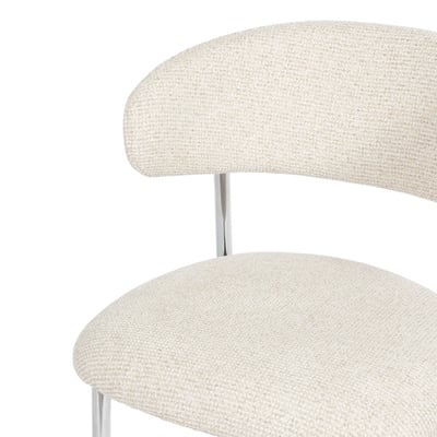 Chaise de salle à manger Curve beige avec piètement chromé (lot de 2) AMADEUS