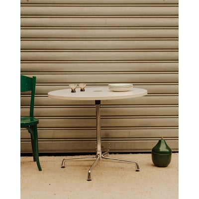 Table à manger chromée et en bois blanc Karla N°1309 - Bon état DEBONGOUT