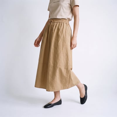 Jupe midi évasée, taille haute élastique CLONA ARTLOVE