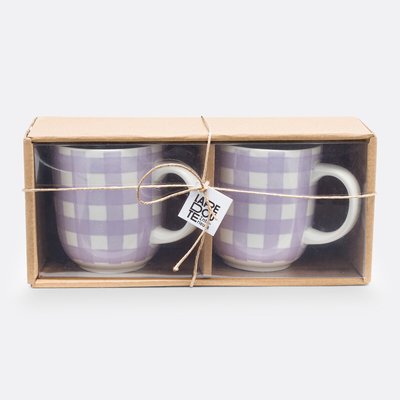 Coffret de 2 mugs en porcelaine motif vichy, Veldi LA REDOUTE INTERIEURS
