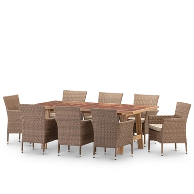 Salon de jardin, 8 chaises, BISBAL & BOLONIA DEFORA HOME