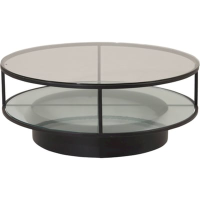 Table basse ronde CREASTER en verre et métal RECOLLECTION