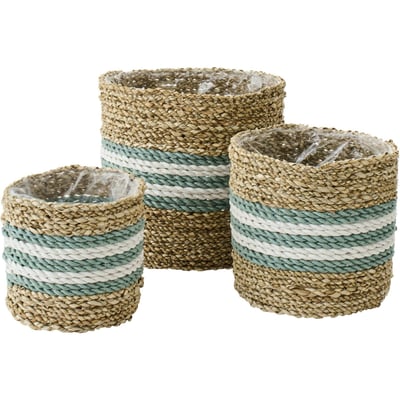 Lot de 3 cache-pots en jonc de mer tressé RECOLLECTION