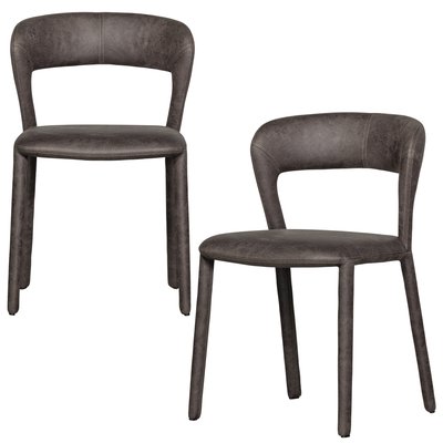 Lot de 2 chaises de table en similicuir NOBLE WOOOD