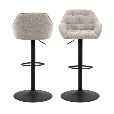 Lot de 2 tabourets de bar réglables en tissu et métal H63-84cm - Capito DRAWER
