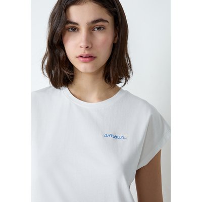 T-shirt manches courtes en coton broderie "Amour CAMELIA ETAM
