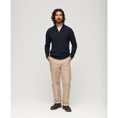 Pull brodé demi-zippé Essential SUPERDRY