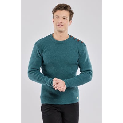 Pull marin uni avec boutons en lambswool HERITAGE ARMOR-LUX