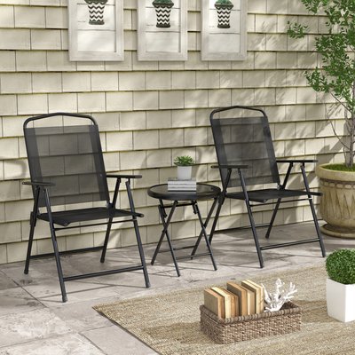 Ensemble bistro de jardin 3 pièces chaises pliables table basse OUTSUNNY