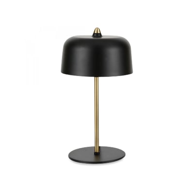 Lampe à Poser Champignon Métal Noir et Doré WADIGA