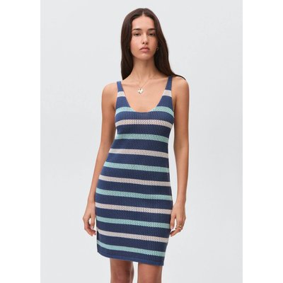 Robe en maille ajourée rayures MANGO TEEN