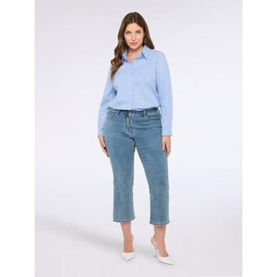 Jean kick flare avec applications de strass FIORELLA RUBINO