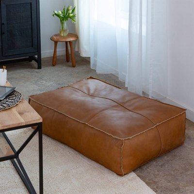 Pouf en cuir grand modèle  MINA MADE IN MEUBLES 