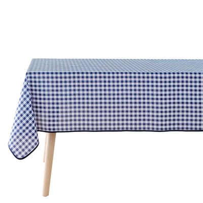 Nappe rectangle 150 x 200 cm Vichy bleu EDEN