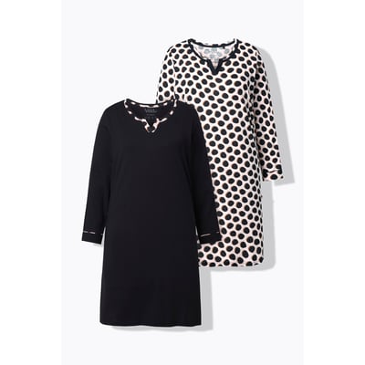 Lot de 2 grands t-shirts motif pois/uni ULLA POPKEN