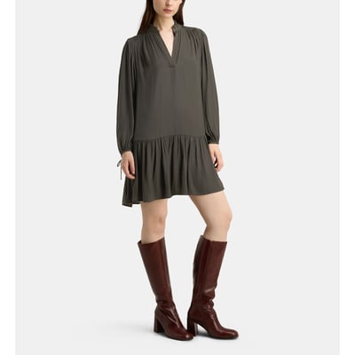 Robe elmer satl courte froncée satinée GALERIES LAFAYETTE