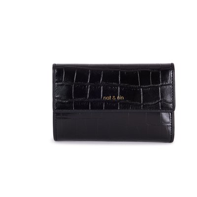 Portefeuille en cuir motif croco 3 volets LOTTI NAT & NIN