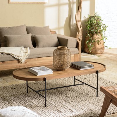 Table basse ovale en teck et métal 140 cm SWING PIER IMPORT
