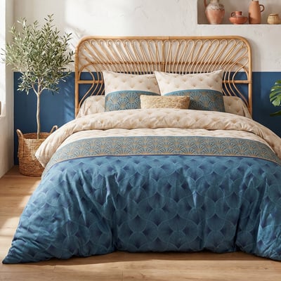 Parure housse de couette imprimée + taie(s) en coton, Opal ATELIER DU COTON