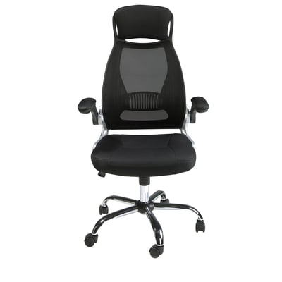 Fauteuil de bureau pivotante en tissu noir ANGEL CERDA