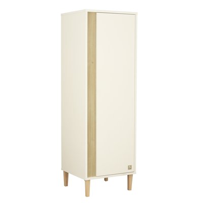 Armoire 1 porte détail imitation bois texturé et pieds bois SAUTHON