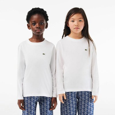 Embroidered Logo Cotton T-Shirt with Long Sleeves LACOSTE