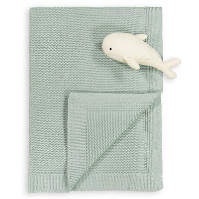 Completo plaid e doudou balena in cotone bio PETIT BATEAU x LA REDOUTE INTERIEURS