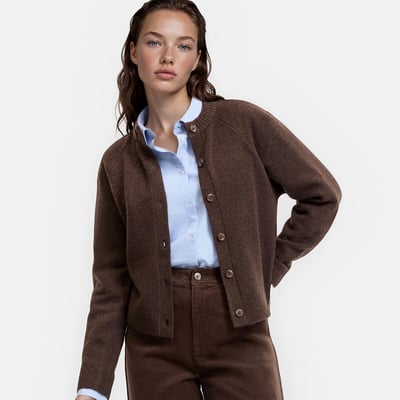 Cardigan scollo rotondo in maglia grossa LA REDOUTE COLLECTIONS