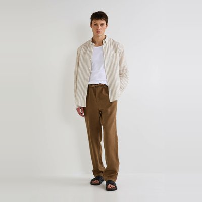 Pantalon élastiqué en lin MONOPRIX