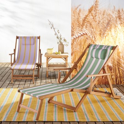 Chaise longue acacia et toile, Veniza LA REDOUTE INTERIEURS