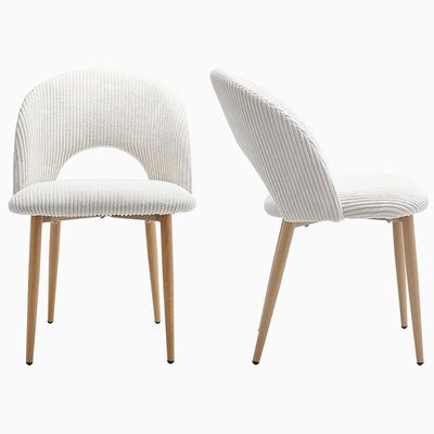 Lot de 2 chaises en velours côtelé - MOSS HOMIFAB