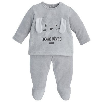 Pyjama bebe 2 pieces gris "lapin" SUCRE D'ORGE