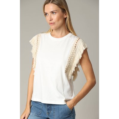 T-shirt col rond sans manche style bohème 100% coton DAYNA DEELUXE