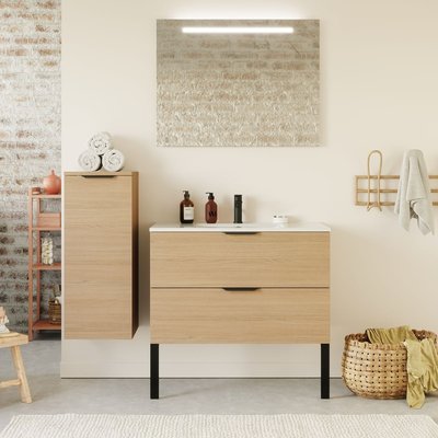 Meuble salle de bain vasque intégrée 2 tiroirs - VENICE HOMIFAB