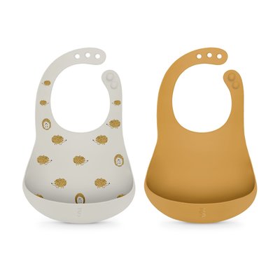 Lot de 2 bavoirs silicone Colour Essence Moutarde SUAVINEX