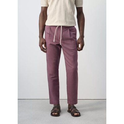 Pantalon en lin et coton coupe slim cropped MANGO MAN
